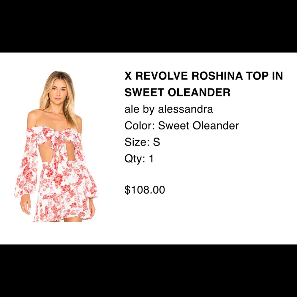 REVOLVE CROP TOP & SKIRT SMALL ALE BY ALESSANDRA RETAILS $226 TOTAL SET